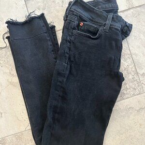 HUDSON Black Stretch Denim size 27 Ginny Crop Straight